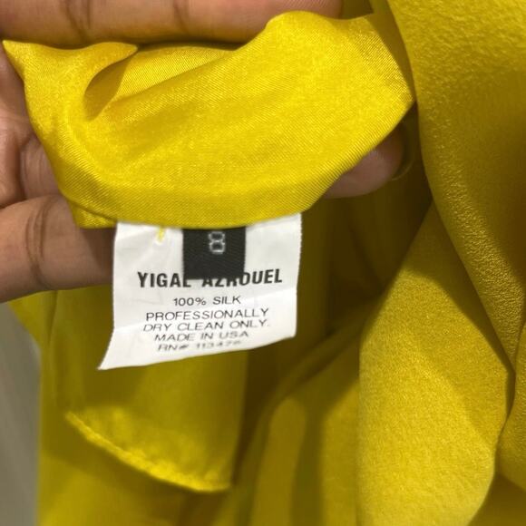 Yigal Azrouël One Shoulder Animal Print Color Block 100% Silk Dress Sz 8 - Picture 8 of 8